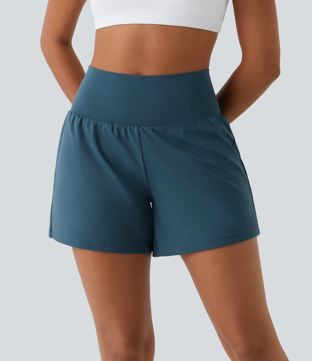 Mila™ | 2-in-1 yogashort met hoge taille, achterzak en zijzak