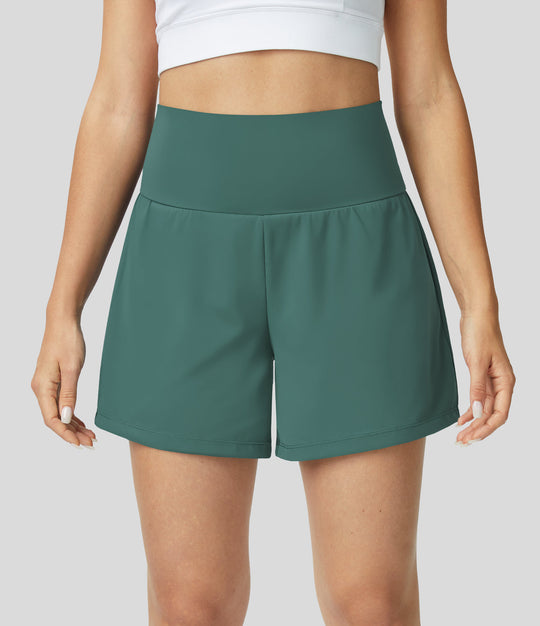 Mila™ | 2-in-1 yogashort met hoge taille, achterzak en zijzak