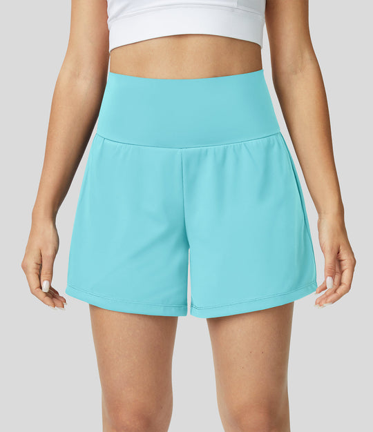 Mila™ | 2-in-1 yogashort met hoge taille, achterzak en zijzak