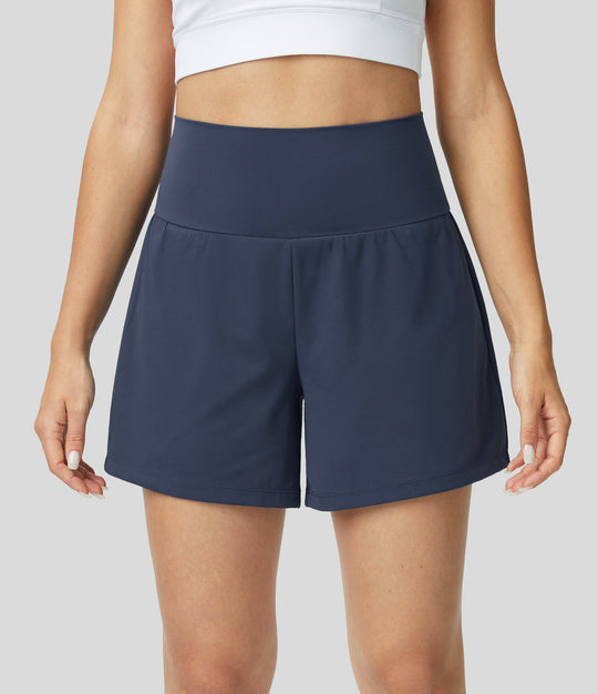 Mila™ | 2-in-1 yogashort met hoge taille, achterzak en zijzak