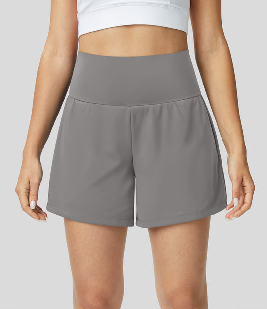 Mila™ | 2-in-1 yogashort met hoge taille, achterzak en zijzak